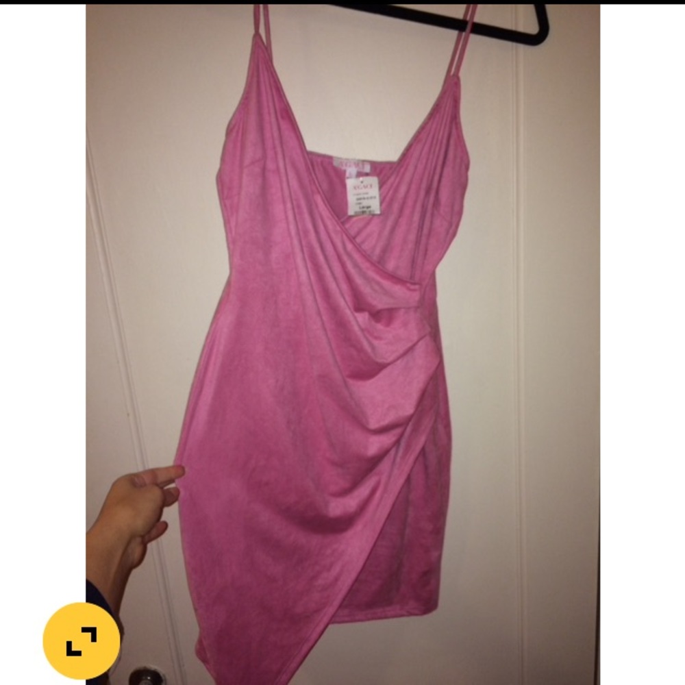 Suede pink dress
